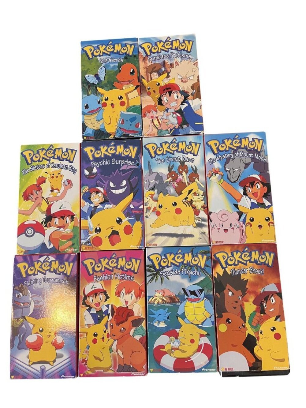 Vintage Pokemon VHS Lot of 10 Primeape Seaside Great Race Tournament
